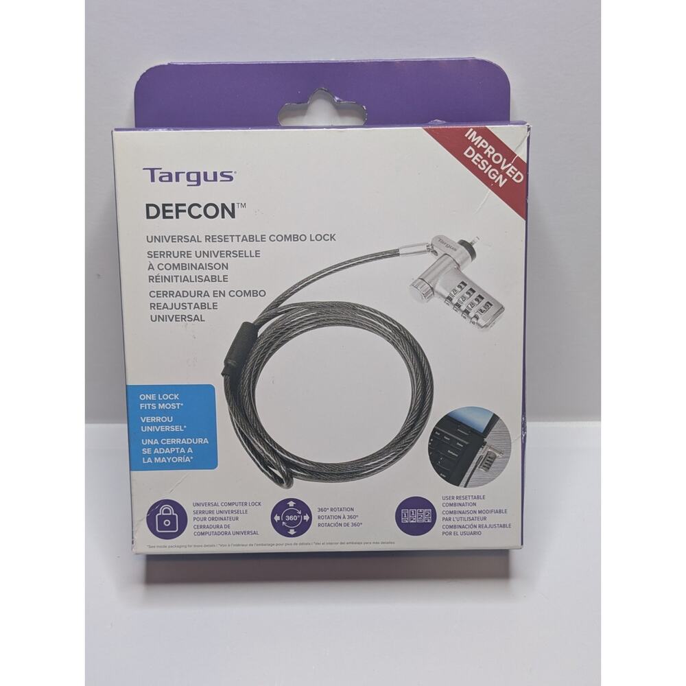 Targus DEFCON Universal Resettable Laptop Cable Lock ASP106 New